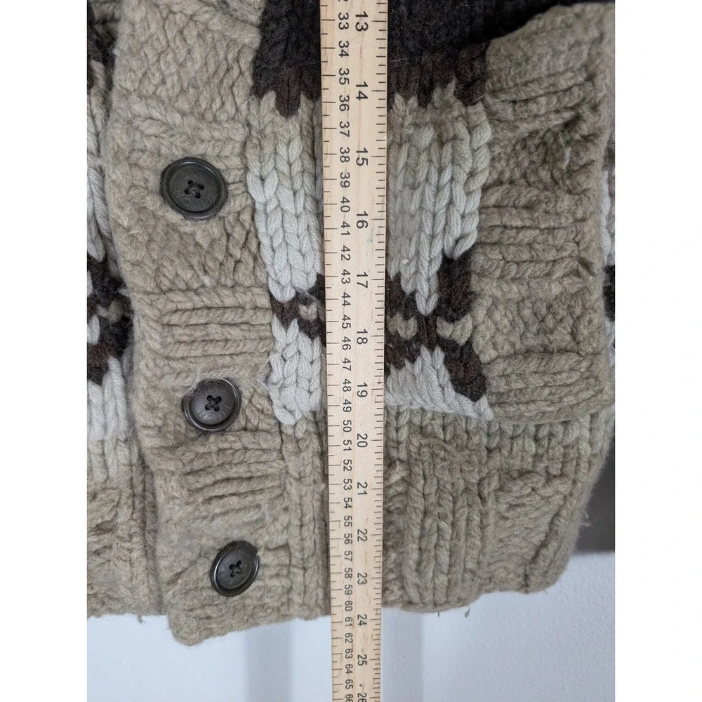 Ezra Fitch Women's Small Abercrombie Hand Knit Wool Fair Isle Cardigan Brown - Picture 9 of 11